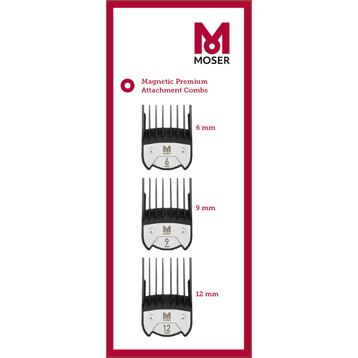 Premium magnetski češljevi MOSER 6 mm, 9 mm i 12 mm