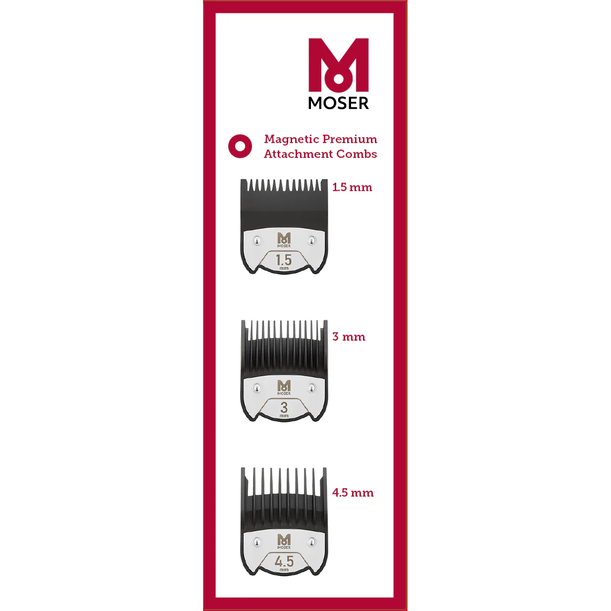 Premium magnetski češljevi MOSER 1,5 mm, 3 mm i 4,5 mm