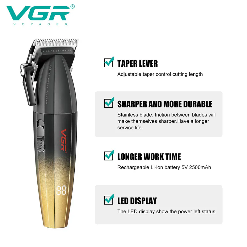 Mašina za šišanje VGR VOYAGER V-003C Salon Series - gold - Slika 4