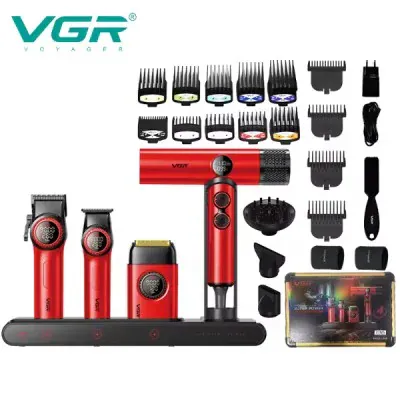 Mašina za šišanje VGR VOYAGER Stepless Pro 4u1 - crvena - Slika 2