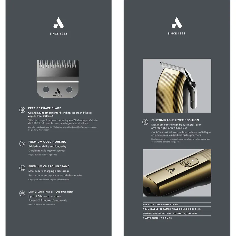 ANDIS Envy II - GOLD - Slika 6
