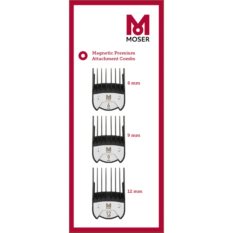 Premium magnetski češljevi MOSER 6 mm, 9 mm i 12 mm - Slika 1