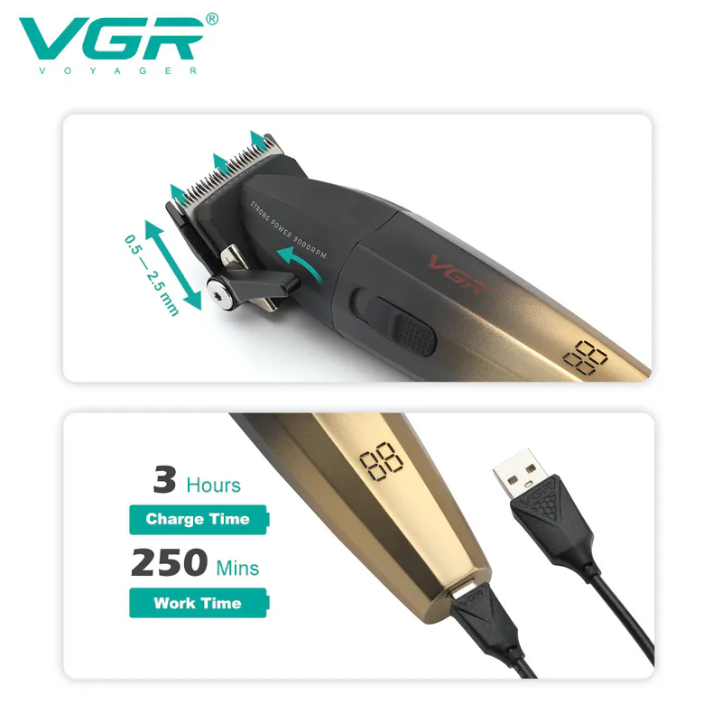 Mašina za šišanje VGR VOYAGER V-003C Salon Series - gold - Slika 5