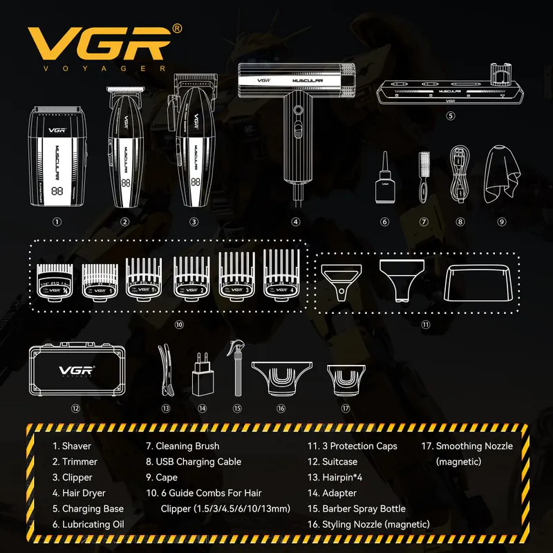 VGR V-285 S4 – barberski set 4 u 1 - Slika 6