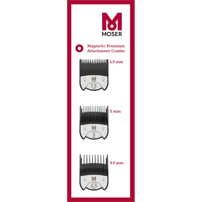 Premium magnetski češljevi MOSER 1,5 mm, 3 mm i 4,5 mm - Slika 2